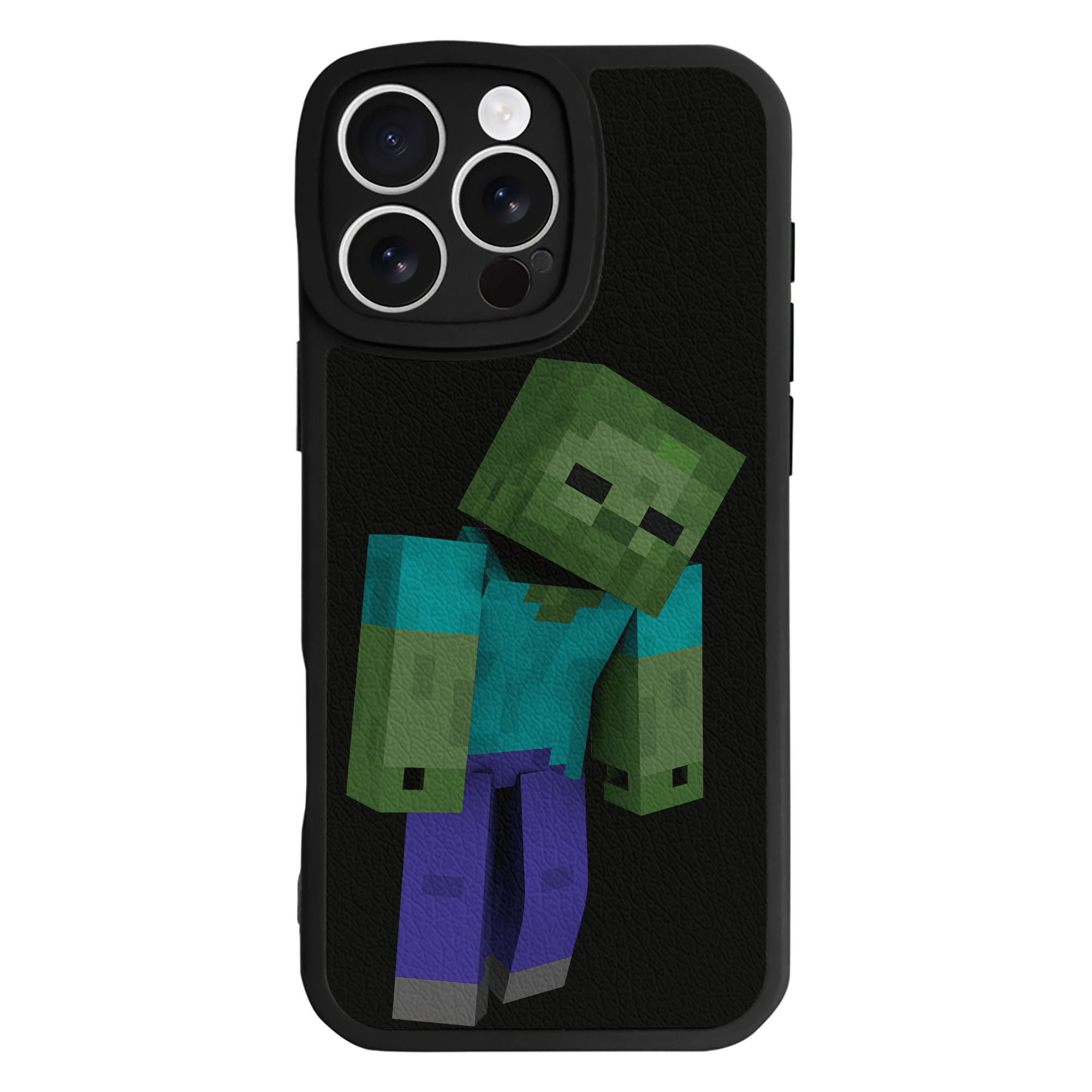 （画像用） マインクラフト ブロックの世界 Minecraft MC Block world 【iPhone 16シリーズ対応】シリコンスマホケース（レザー調） 材質：シリコン
